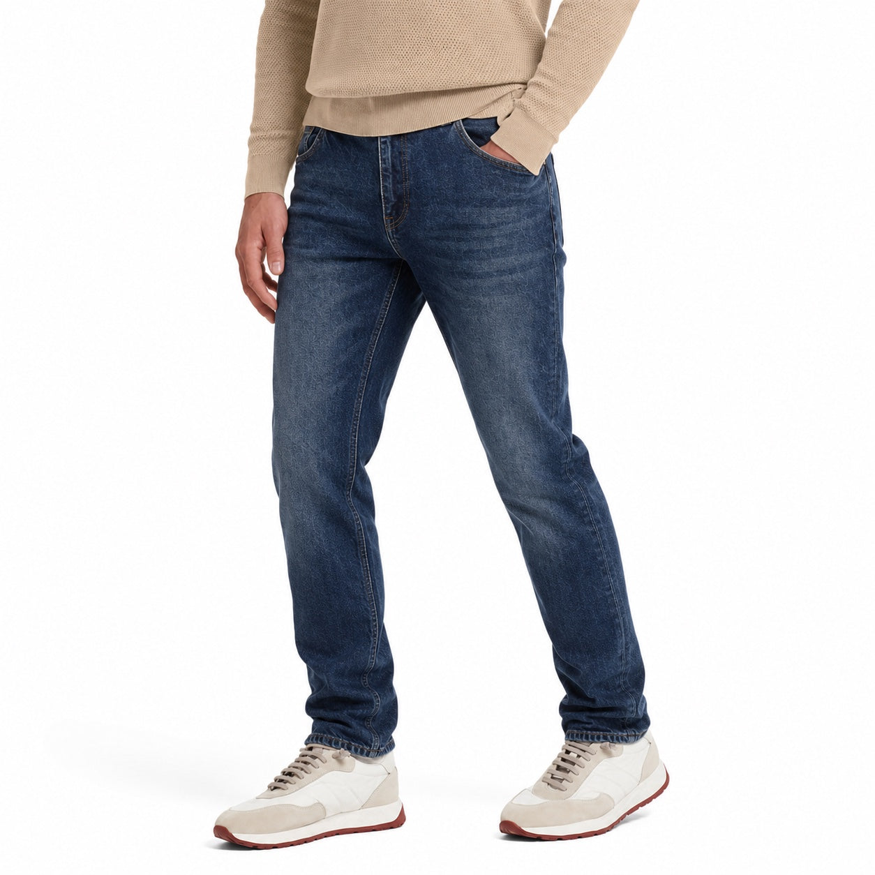 Men's Washed Denim Jeans Straight Fit