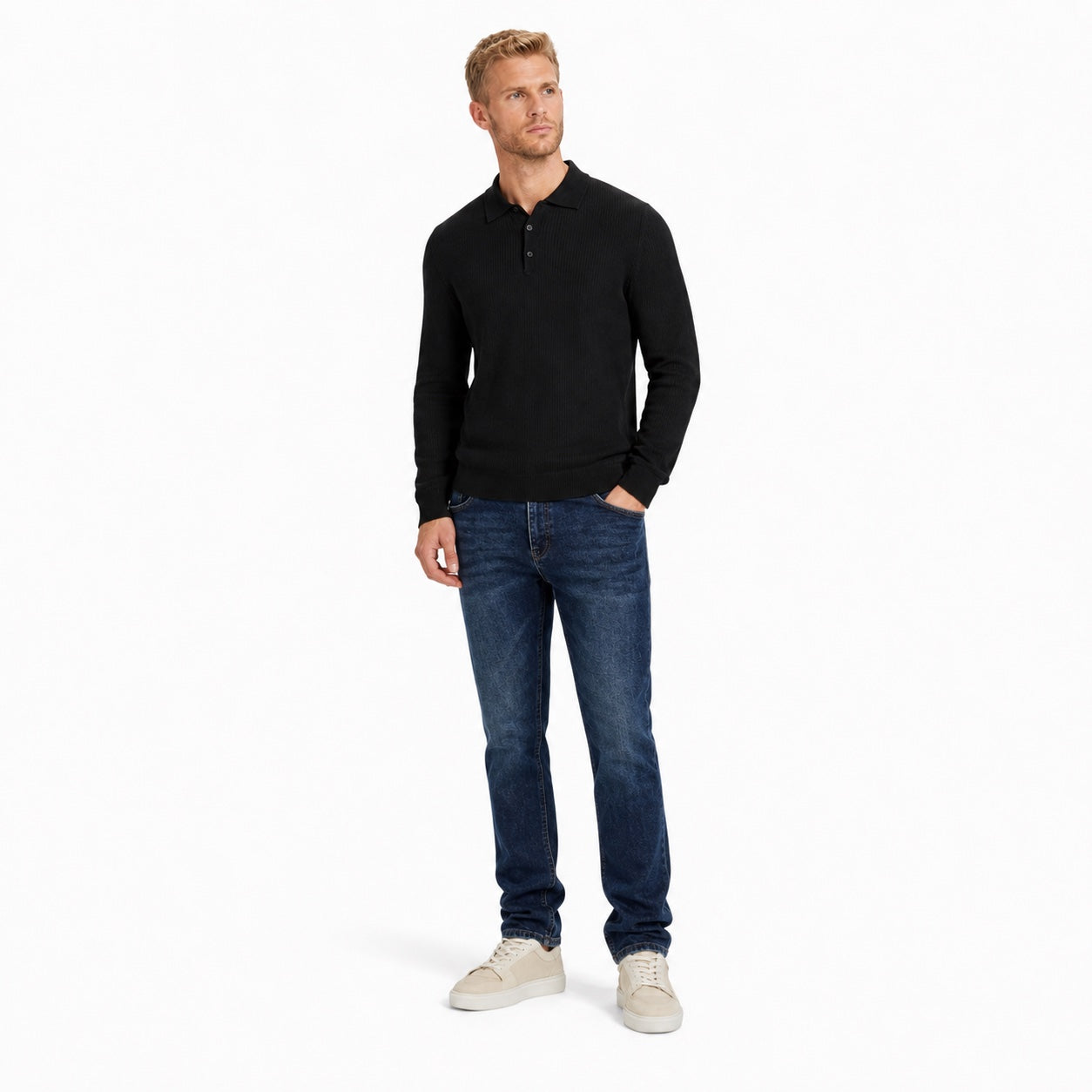 Men's Washed Denim Jeans Straight Fit