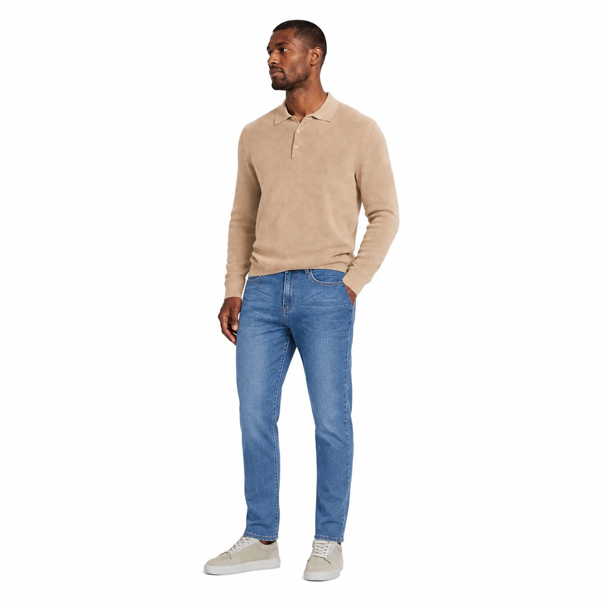 Men's Classic Washed Denim Jeans Regular Fit