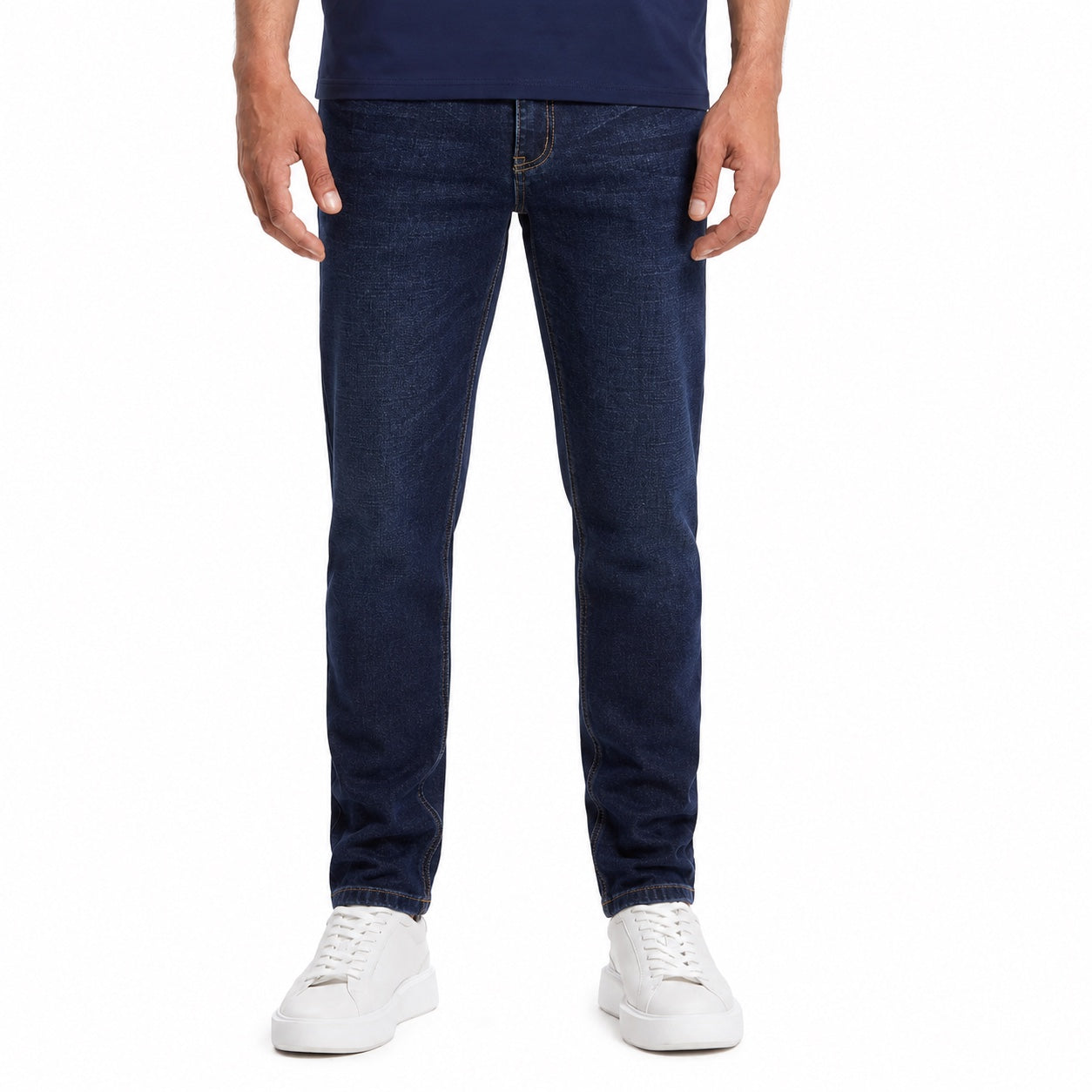 Men's Classic Washed Denim Jeans Regular Fit