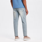 Men's Faded Denim Jeans Tapered Relaxed Fit
