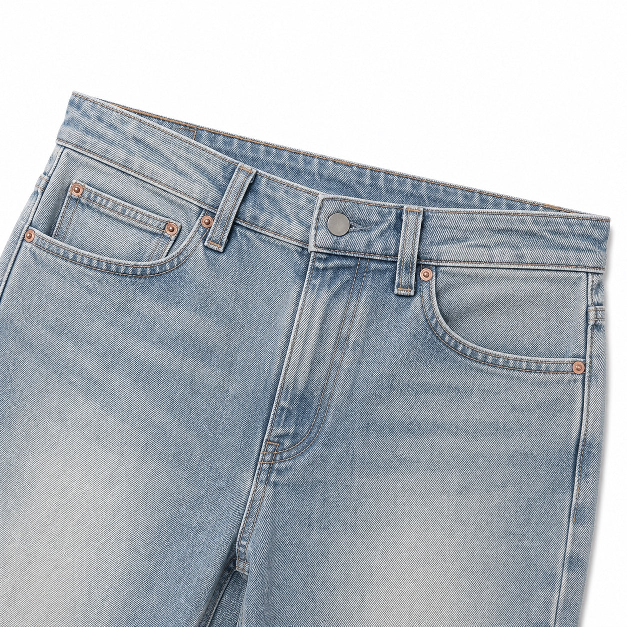 Men's Faded Denim Jeans Tapered Relaxed Fit