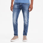 Men's Faded Denim Jeans Slim Fit