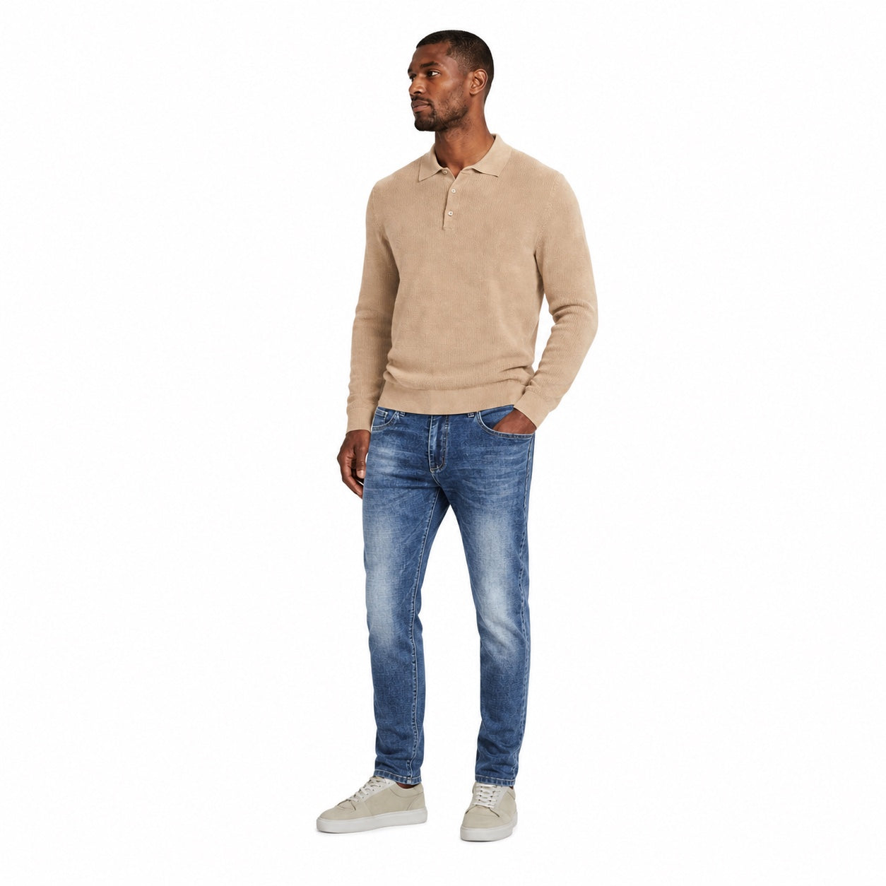 Men's Faded Denim Jeans Slim Fit