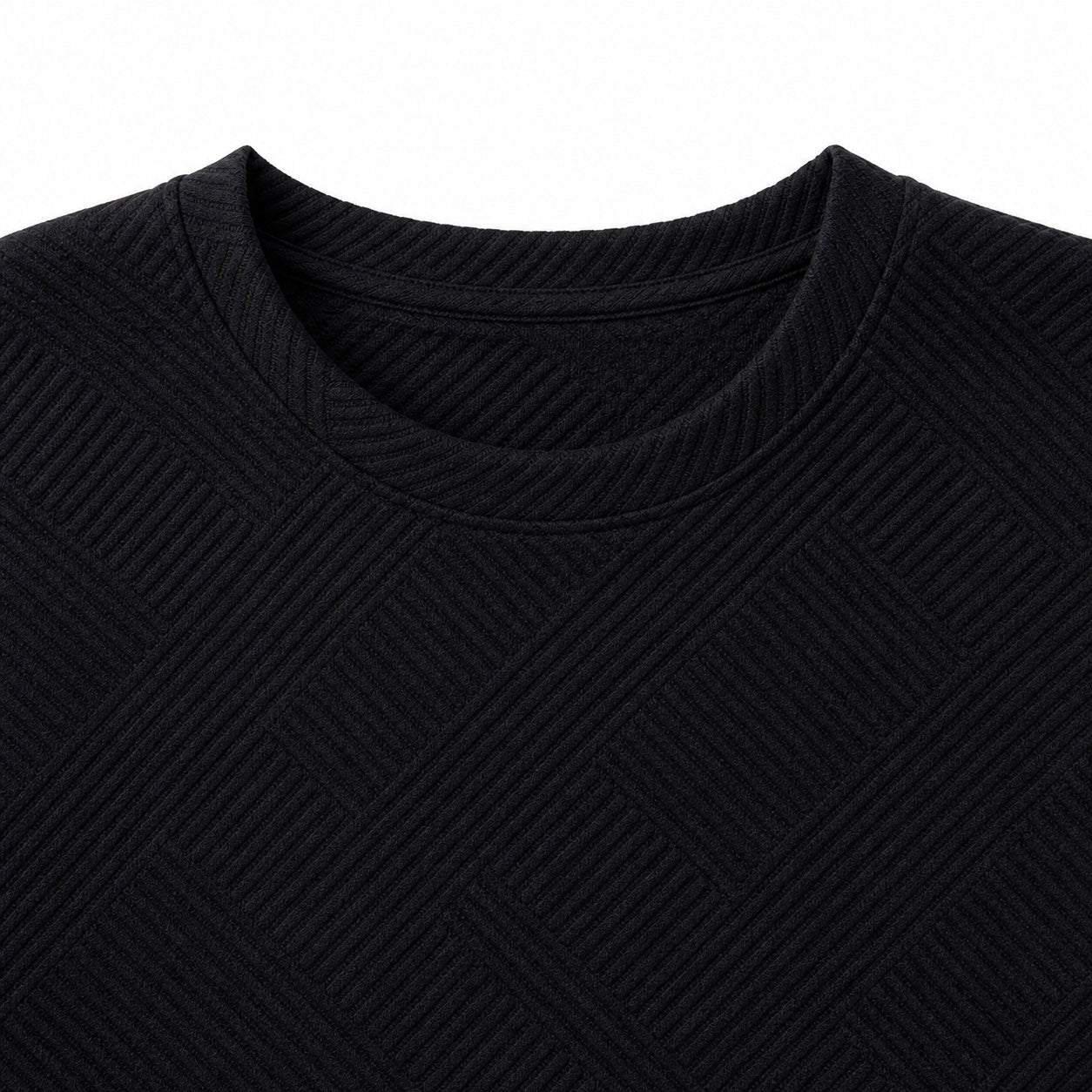 Men's Textured Crew-Neck Sweater Long-Sleeve Regular Fit