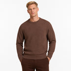 Men's Textured Crew-Neck Sweater Long-Sleeve Regular Fit