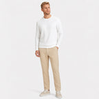 Men's Textured Crew-Neck Sweater Long-Sleeve Regular Fit