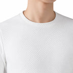 Men's Textured Crew-Neck Sweater Long-Sleeve Regular Fit