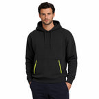 Men's Pullover Hoodie Contrast-Zip Pockets Relaxed Fit