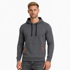 Men's Pullover Hoodie Contrast-Zip Pockets Relaxed Fit