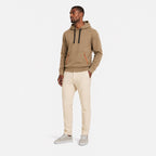 Men's Pullover Hoodie Contrast-Zip Pockets Relaxed Fit