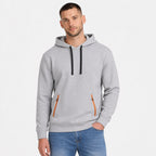 Men's Pullover Hoodie Contrast-Zip Pockets Relaxed Fit