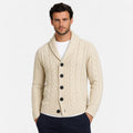 Men's Marled Cardigan Shawl-Collar Buttoned Regular Fit