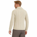 Men's Marled Cardigan Shawl-Collar Buttoned Regular Fit