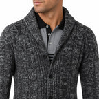 Men's Marled Cardigan Shawl-Collar Buttoned Regular Fit
