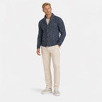 Men's Marled Cardigan Shawl-Collar Buttoned Regular Fit