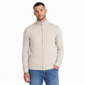 Men's Wool Cable-Knit Cardigan Full-Zip Regular Fit