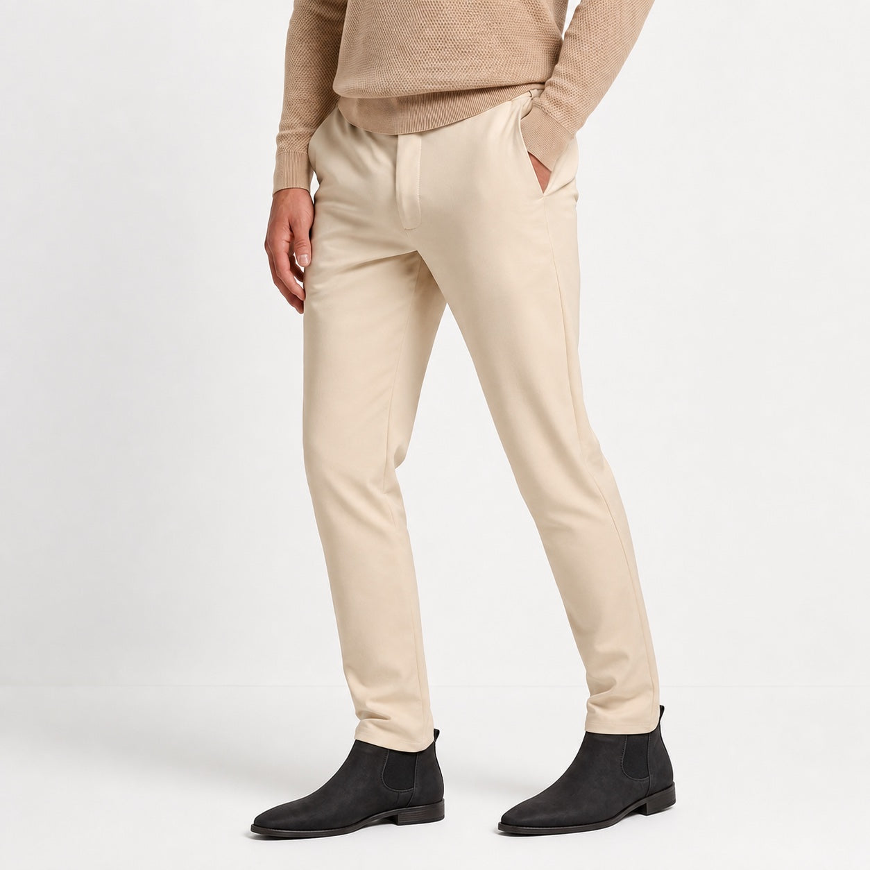 Men's Suede-Look Chelsea Boots Almond Toe Regular Fit