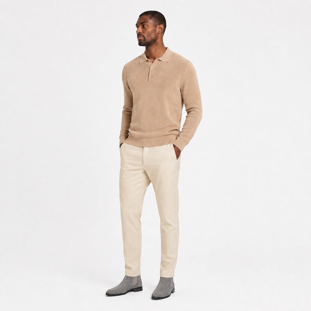 Men's Suede-Look Chelsea Boots Almond Toe Regular Fit