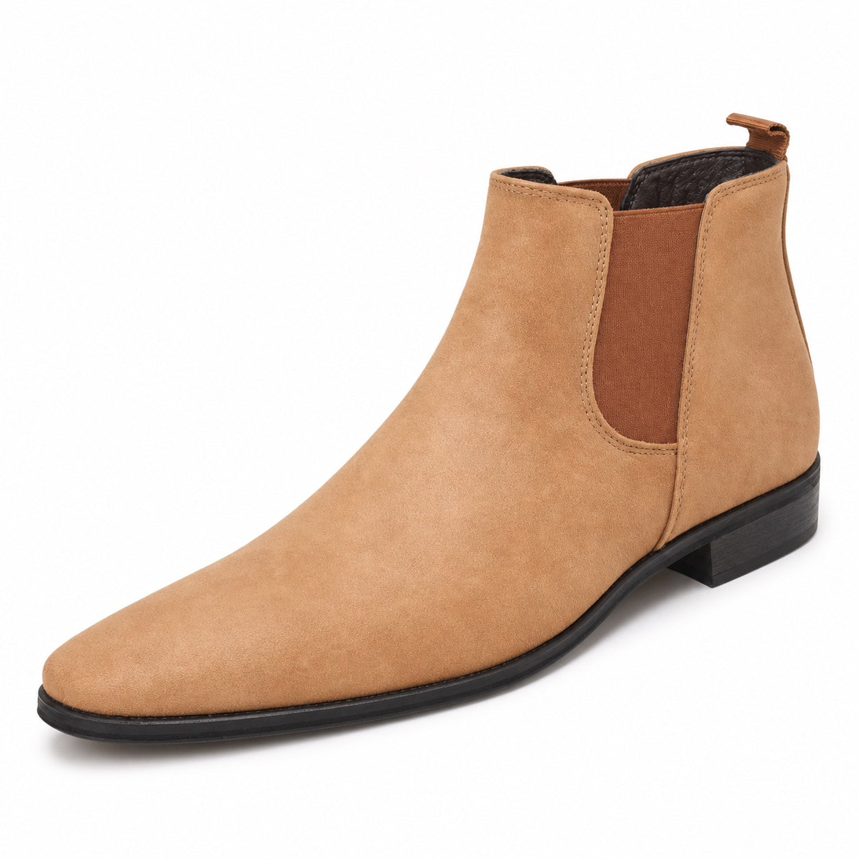 Men's Suede-Look Chelsea Boots Almond Toe Regular Fit