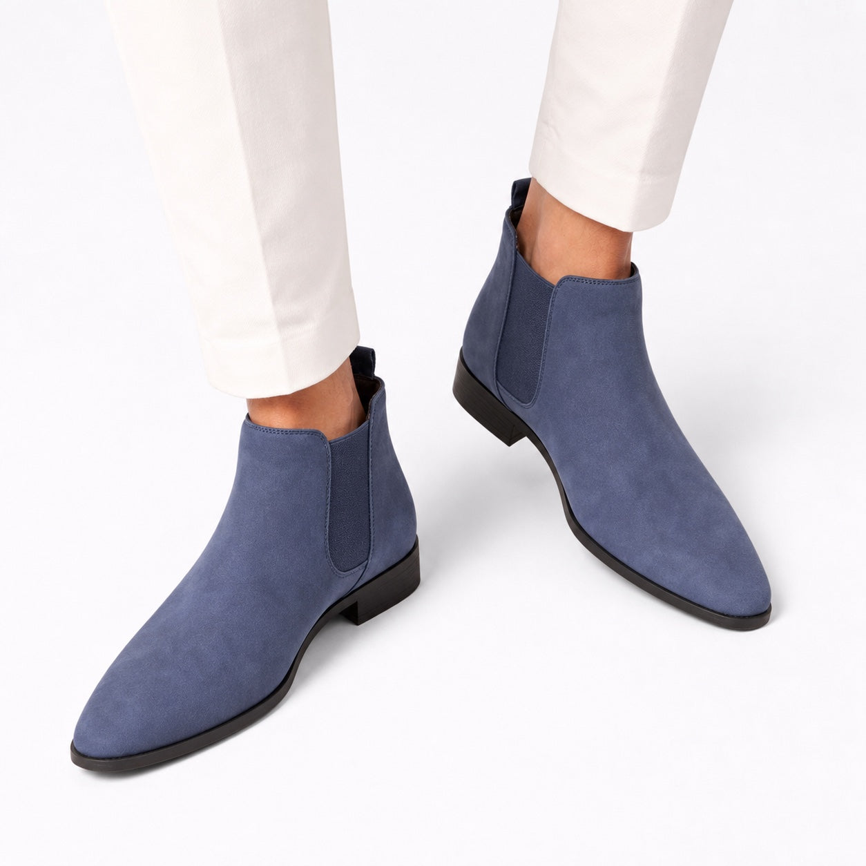 Men's Suede-Look Chelsea Boots Almond Toe Regular Fit