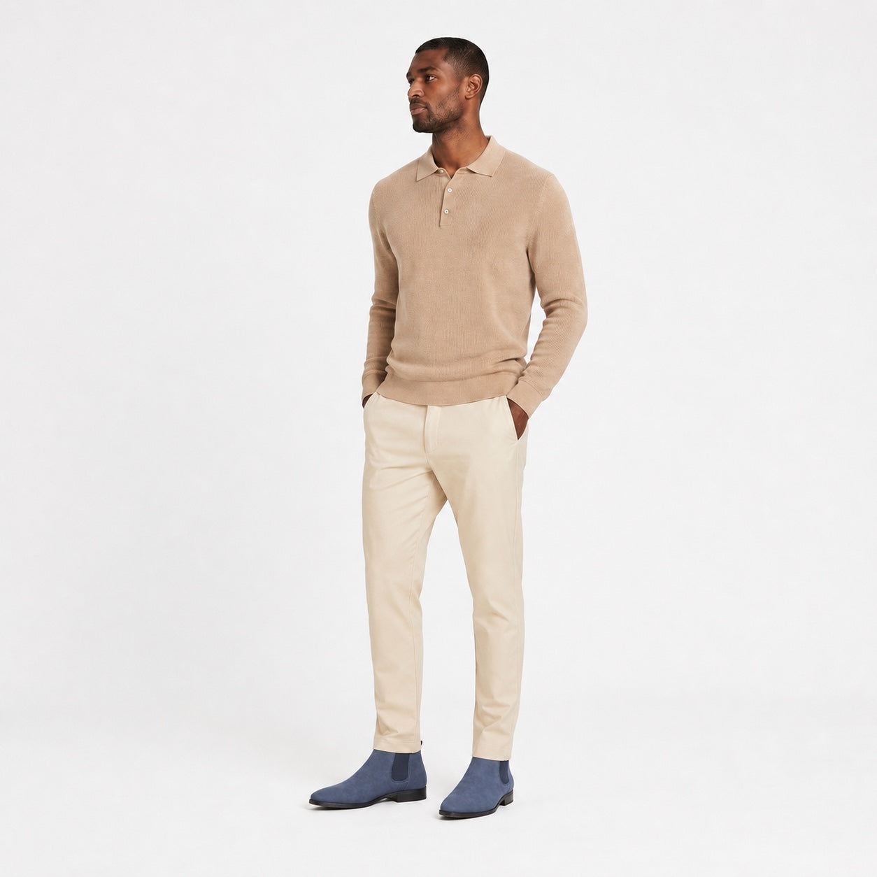 Men's Suede-Look Chelsea Boots Almond Toe Regular Fit