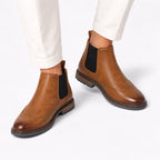 Men's Leather-Look Chelsea Boots Brogue Regular Fit