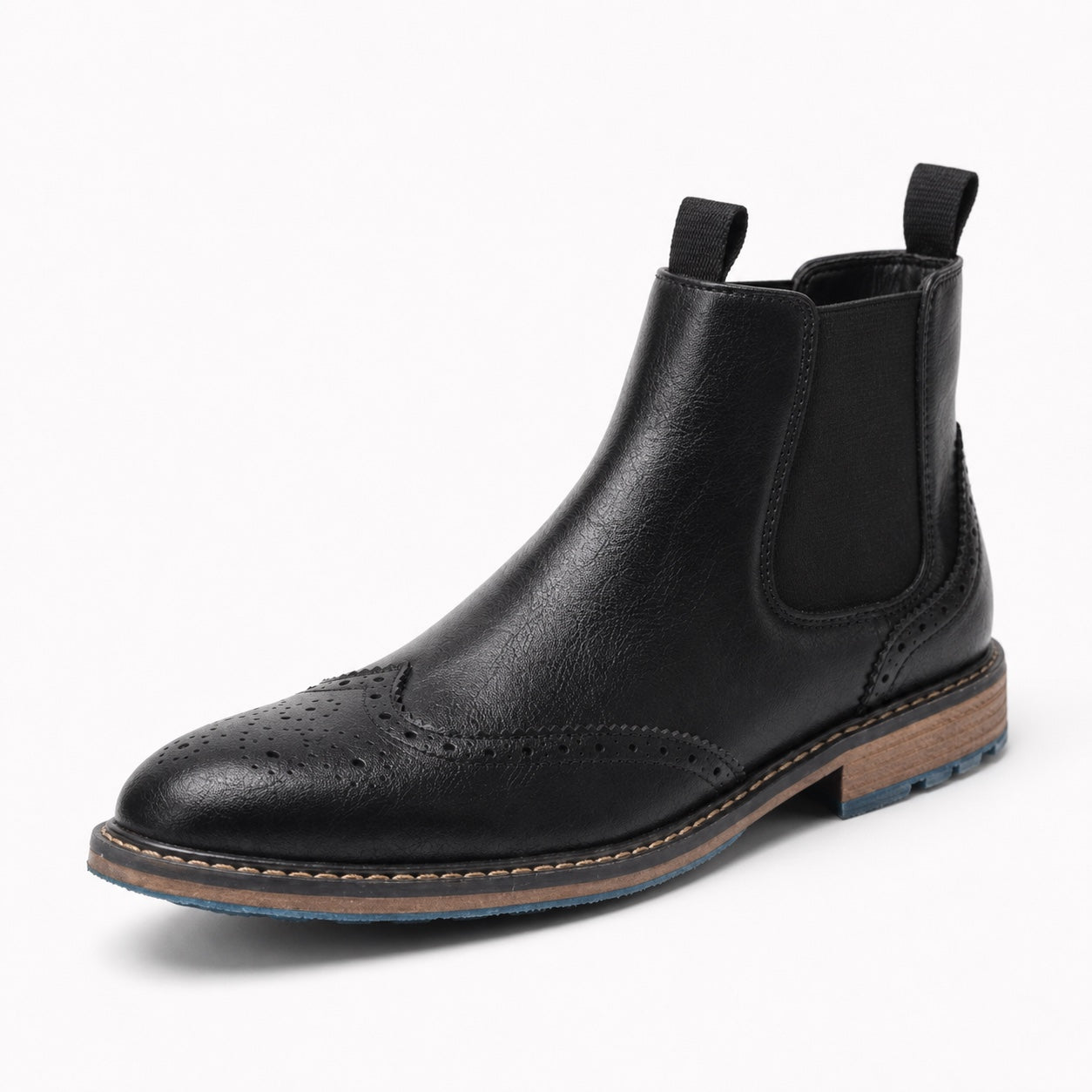 Men's Leather-Look Chelsea Boots Brogue Regular Fit