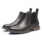 Men's Leather-Look Chelsea Boots Brogue Regular Fit