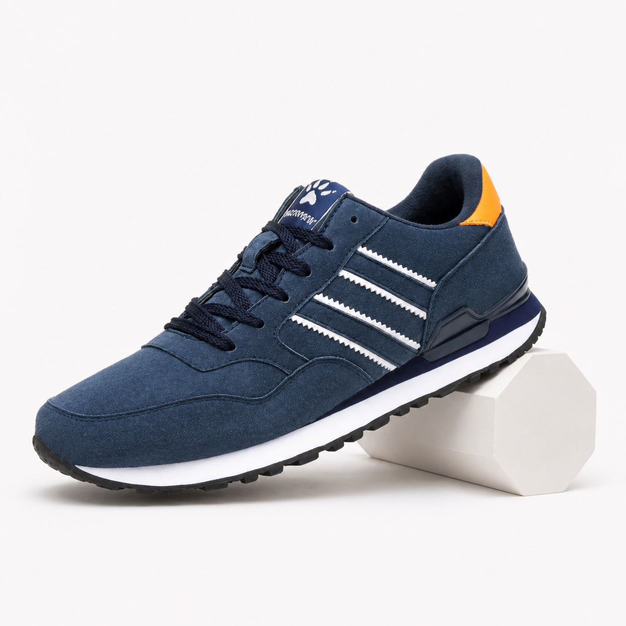 Blue men's suede trainers product view