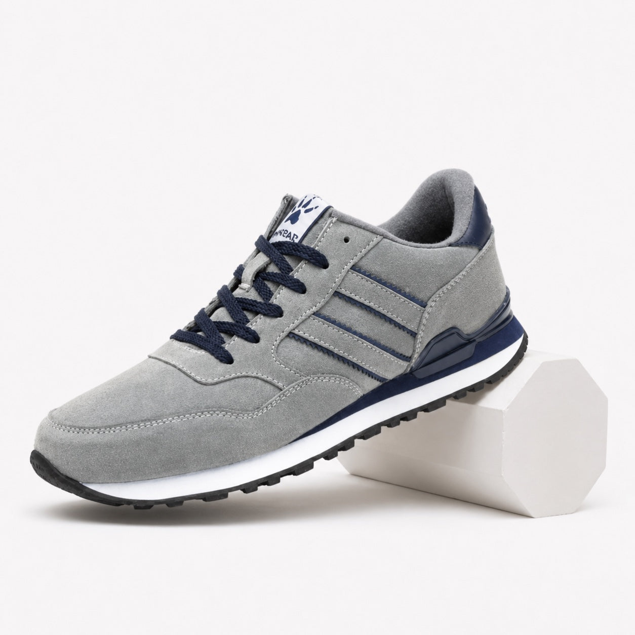 Grey men's suede trainers product view