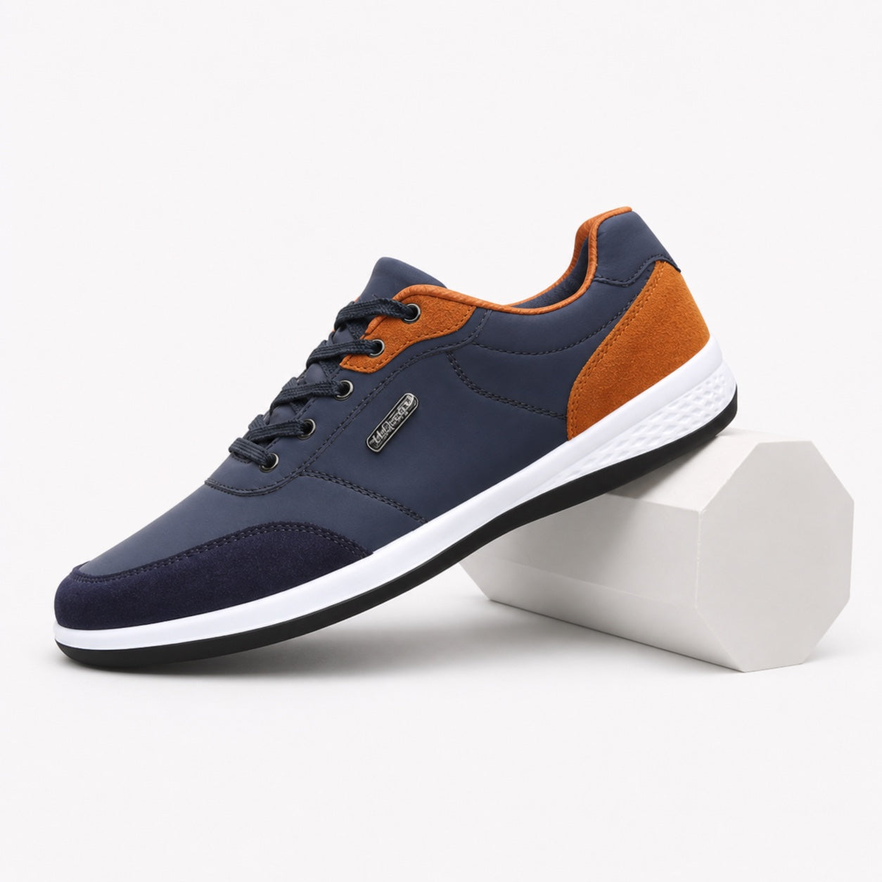 Blue men's contrast trainers product view