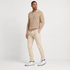 White men's contrast trainers styled on model