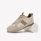 Light Brown men's retro panel trainers product view