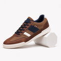 Brown men's textured panel trainers product view