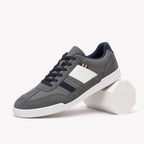 Dark Grey men's textured panel trainers product view