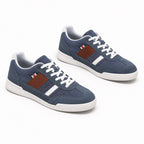 Light Blue men's textured panel trainers detail view