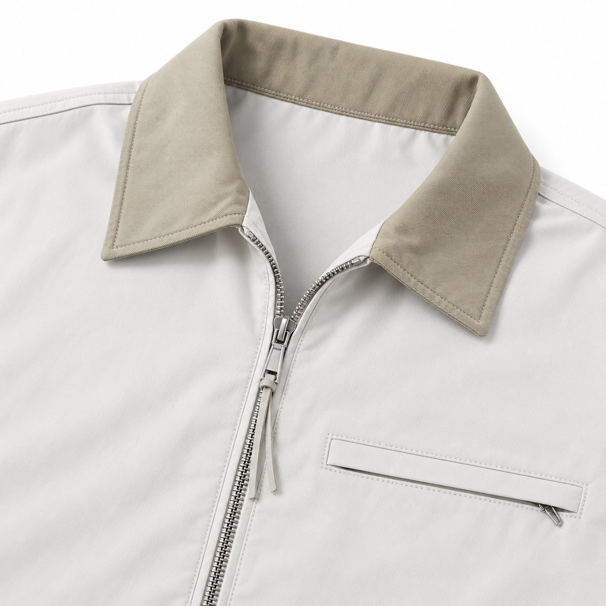 Men's utility bomber jacket in Cloud Frost White - detail view