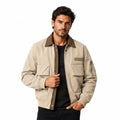 Men's utility bomber jacket in Khaki - front view