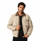 Men's utility bomber jacket in Khaki - front view