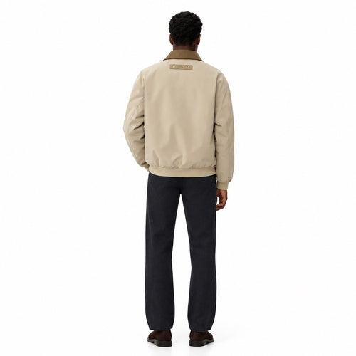 Men's utility bomber jacket in Khaki - back view