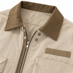 Men's utility bomber jacket in Khaki - detail view