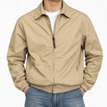 Men's lightweight Harrington jacket in Khaki - detail view