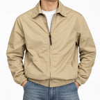 Men's lightweight Harrington jacket in Khaki - detail view