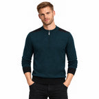 Men's fine-knit quarter-zip jumper in Haqing - front view