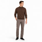 Men's fine-knit mock-neck jumper in Brown - full-body view
