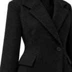 Women’s Longline Coat Notch Lapel Single Button