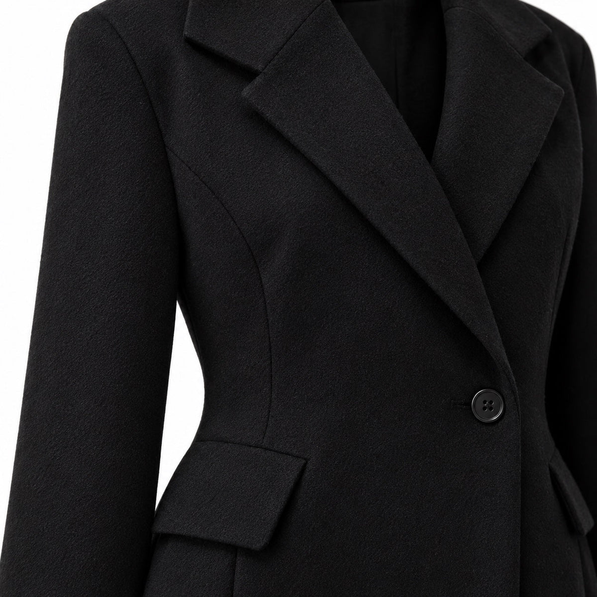 Women’s Longline Coat Notch Lapel Single Button