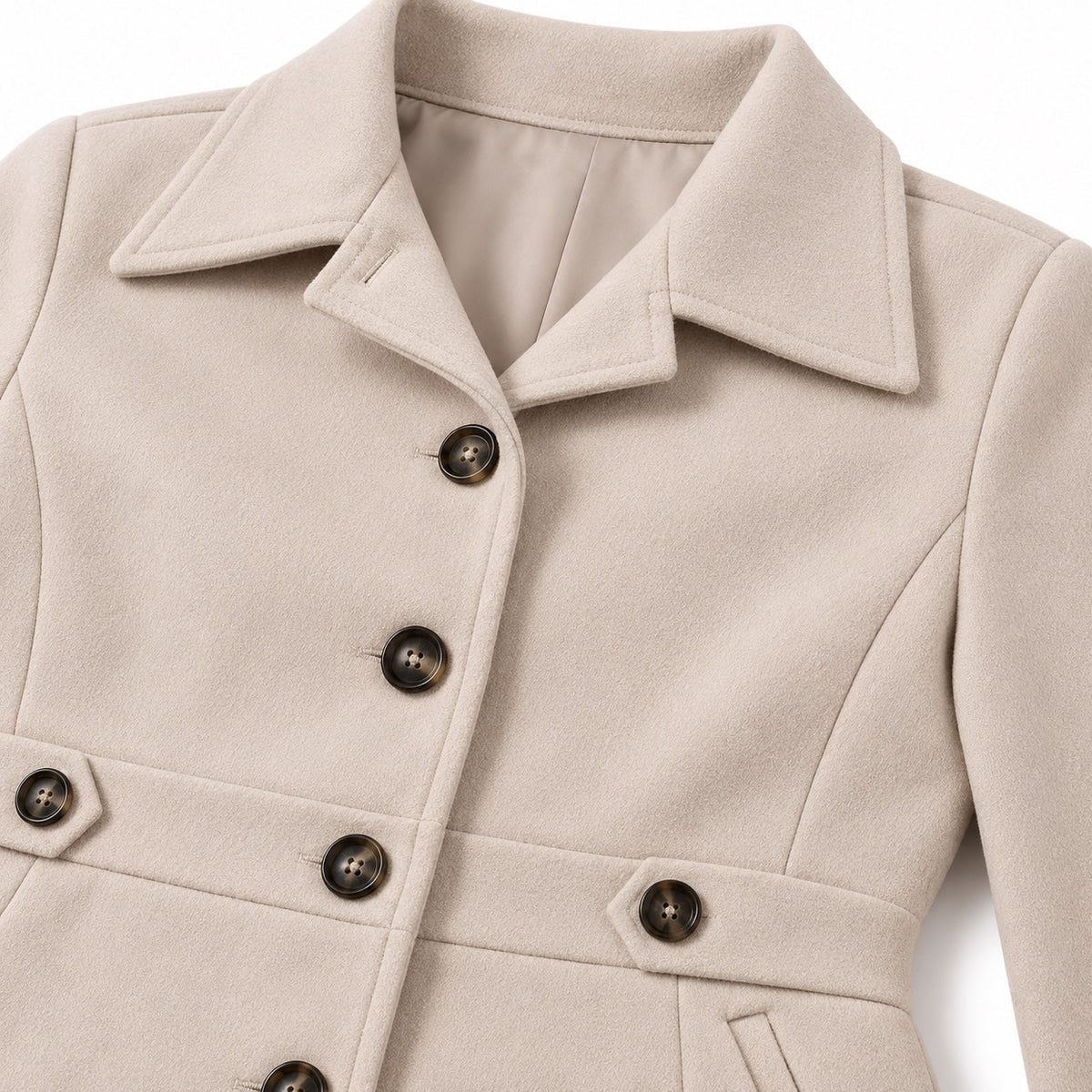 Women's Tailored Coat Button-Front Fitted Shape