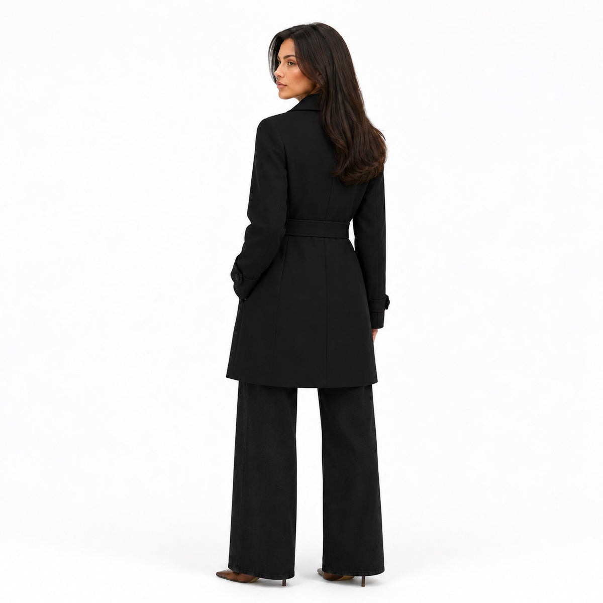 Women's Tailored Coat Button-Front Fitted Shape